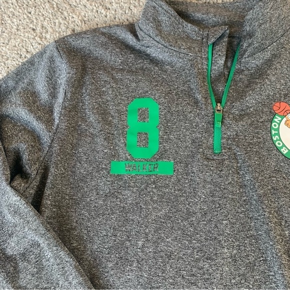NBA Boston Celtics Boys Gray Quarter Zip Size Large Antoine Walker #8 - Picture 4 of 6